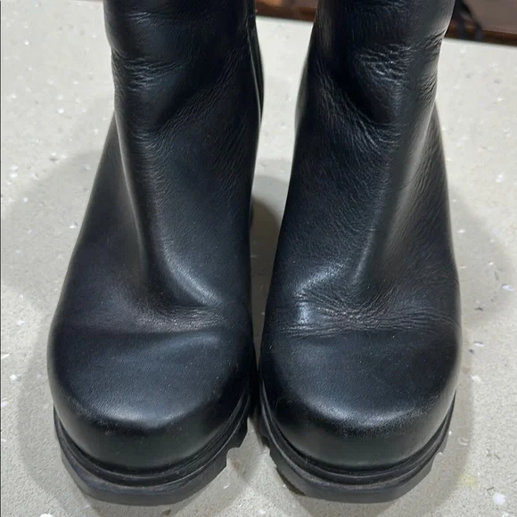 Sorel Black Ankle Booties with Modern Wedge - Picture 9 of 11